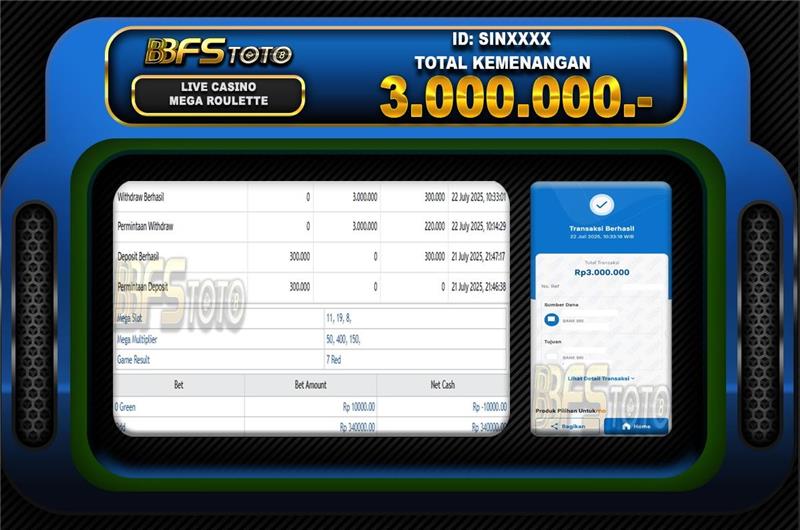 MEGA ROULETTE  – BUKTI JACKPOT BBFSTOTO