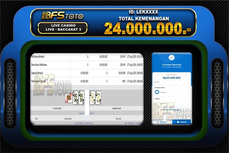 BACCARAT 3 – BUKTI JACKPOT SLOT BBFSTOTO