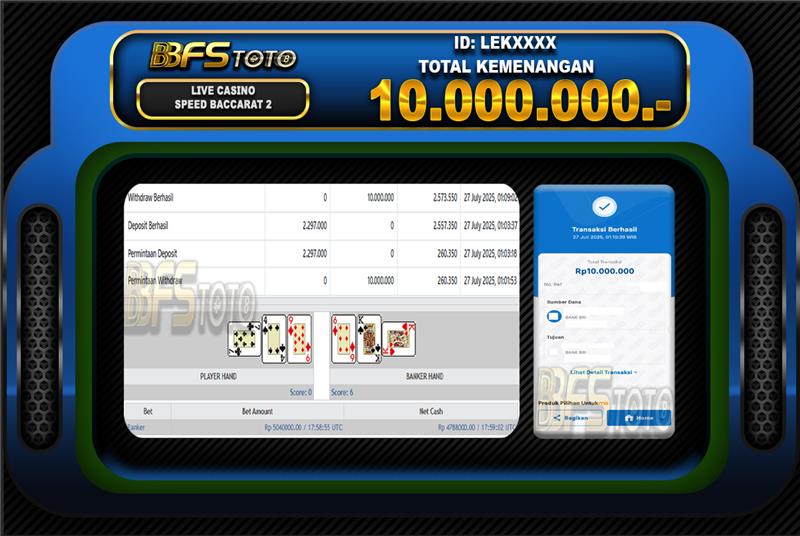 SPEED BACCARAT 2 – BUKTI JACKPOT SLOT BBFSTOTO
