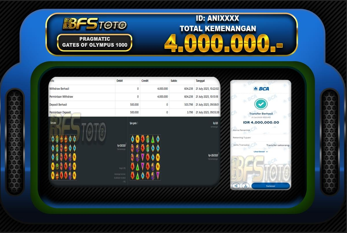 GATES OF OLYMPUS 1000 – BUKTI JACKPOT SLOT BBFSTOTO
