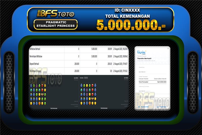 STARLIGHT PRINCESS – BUKTI JACKPOT SLOT BBFSTOTO