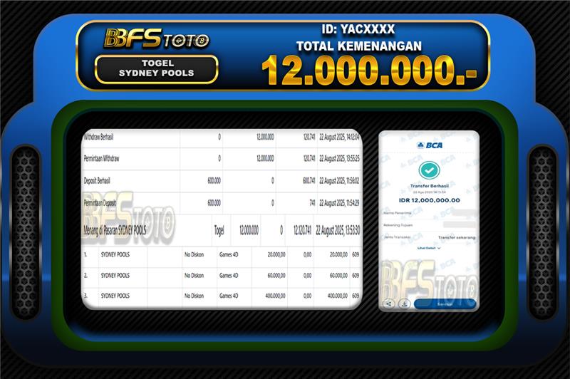 TOGEL SYDNEY POOLS – BUKTI JACKPOT BBFSTOTO