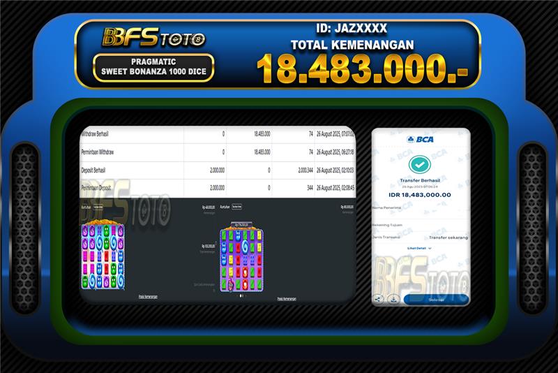 SWEET BONANZA 1000 DICE  – BUKTI JACKPOT SLOT BBFSTOTO
