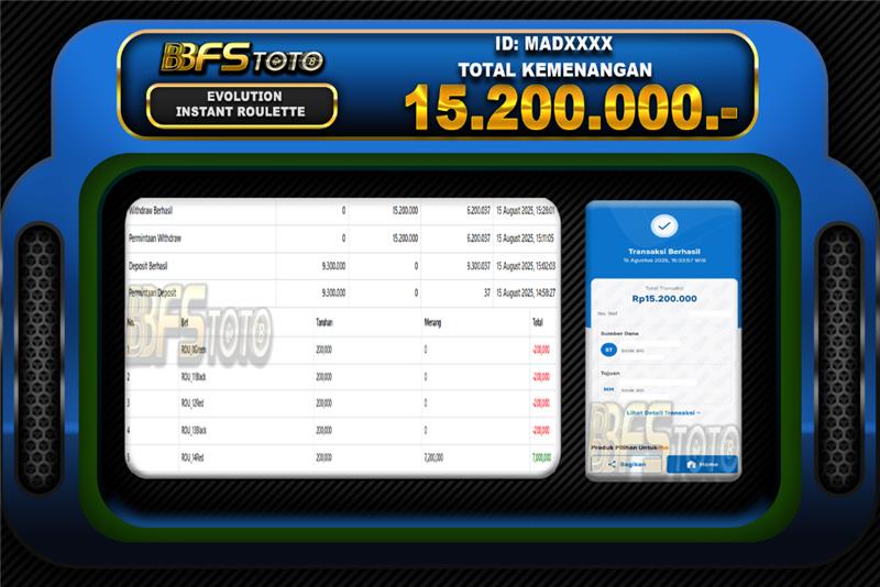 INSTANT ROULETTE  – BUKTI JACKPOT BBFSTOTO
