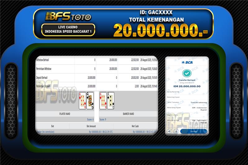 INDONESIA SPEED BACCARAT 1 – BUKTI JACKPOT LIVECASINO BBFSTOTO