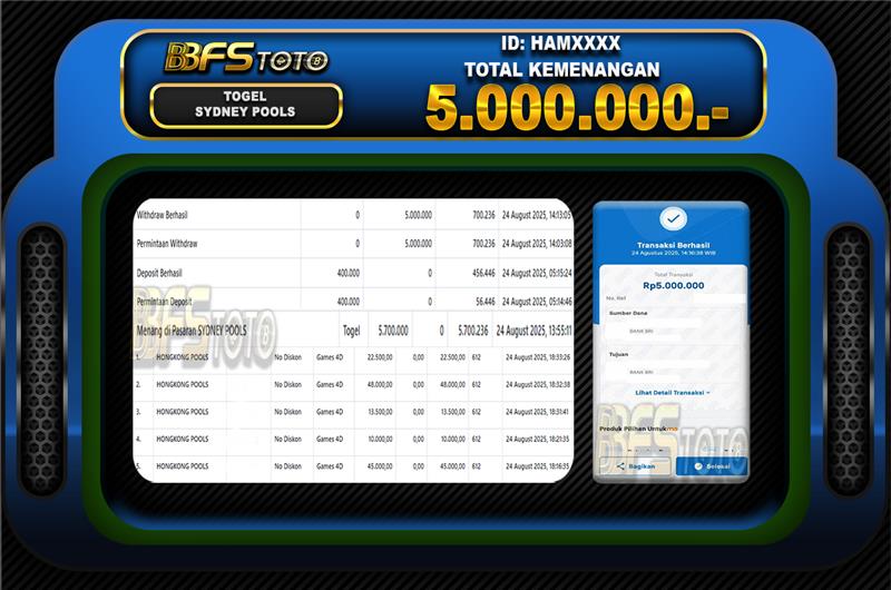 TOGEL SYDNEY POOLS – BUKTI JACKPOT BBFSTOTO