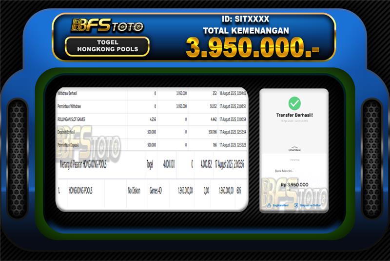 TOGEL HONGKONG POOLS – BUKTI JACKPOT BBFSTOTO